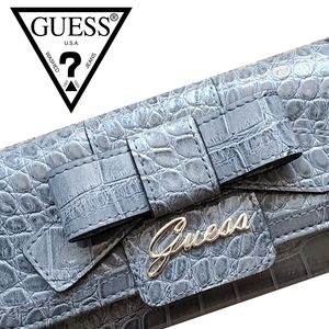 𝗚𝗨𝗘𝗦𝗦 "Mock-Croc" Wallet with Bow